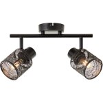 Brilliant - spot bano 2 - flammes noir mat, m�tal, 2x d45, e14, 40 w