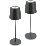 Briloner - 2x led akku lampe de table sans fil lampe rglable en hauteur anthracite 36cm