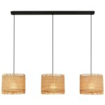 Briloner - borra lampe à suspendre, abat - jour en paille, 3 flammes, style boho, douille e27, naturel, ... Briloner - borra lampe à suspendre, abat - jour en paille, 3 flammes, style boho, douille e27, naturel, ...