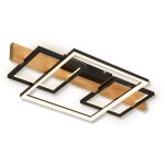 Briloner cadre plafonnier led, lumière indirecte, 3 niveaux de commutation, décor bois, lumière blanche ... Briloner cadre plafonnier led, lumière indirecte, 3 niveaux de commutation, décor bois, lumière blanche ...