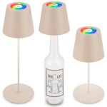 Calida 3 in 1 rgbw led lampe de table sans fil ip44, variable, tactile, rglable en hauteur, anti - claboussu ...