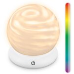 Briloner lampe de table led sans fil �15x16, 5 cm ronde 0, 45 w 40 lm 2700 k blanc chaud rgb dimmable ...