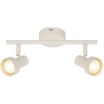 Briloner plafonnier orientable 27, 5cm douille gu10 max. 9w 2 lampes blanc antique - spot plafond salon ...