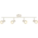 Briloner plafonnier orientable 60, 5cm douille gu10 max. 9w 4 lampes blanc antique - spot plafond salon ...
