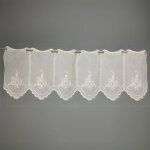 Brise bise en tamine fantaisie brode blanc 30x60 cm