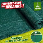 Brise vue, 3 tailles, épaisseur 100 grammes et 220 grammes dimensions: 1m 10m - grammage: 100gr Brise vue, 3 tailles, épaisseur 100 grammes et 220 grammes dimensions: 1m 10m - grammage: 100gr