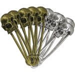 Broche tte de mort en alliage de zinc pour couture, surface lisse, fournitures d'artisanat, boucles ...