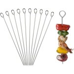 Brochettes de barbecue en acier inoxydable, 10 brochettes par paquet, r�utilisables, id�ales pour les ...