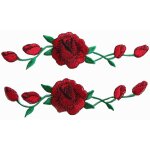 Broderie patch thermocollant, 2 pcs fleurs de rose � repasser iron - on patches appliques pour l'artisanat, ...