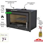 Bronpi - insert  bois ventil canalisable rioja 13 kw porte fonte - sans vitre srigraphie