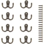(bronze)8 pi�ces crochet a vis double m�tal crochets et pat�res rangement pour la maison �tag�res tiroirs ...