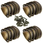 Bronze - poigne de meuble - 20 poigne de coquille vintage pour tiroir armoire meuble cuisine, fer incurv ...