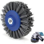 Brosse abrasive nylon �140mm pour meuleuse, fil de 1, 6mm, id�ale pour polissage et satinage m�tal avec ...