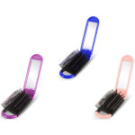 Brosse � cheveux de voyage pliable et portable avec miroir, peigne compact de poche, durable et pratique ...