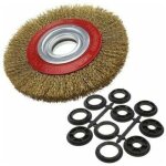 Brosse circulaire en acier diam�tre 125mm 1pc , brosse m�tallique ronde plate avec 10 anneaux adaptateurs ...