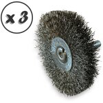 Kibros - brosse circulaire m�tallique sur tige � 60 mm fil inox souple - quantit� x 3 - � 60 mm - ep. ...