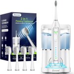 Brosse � dents �lectrique avec flosser � eau, brosse � dents professionnelle avec 4 t�tes de remplacement, ...