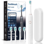 Brosse � dents �lectrique sonique avec 4 t�tes de brosse, 6 modes, minuterie int�gr�e de 2 minutes, rappel ...