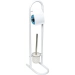 Brosse et drouleur papier wc blanc