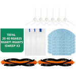 Brosse lat�rale et chiffon de nettoyage pour aspirateur robot tefal rowenta explorer / xplorer 20 / 40 ...