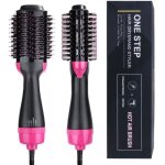 Brosse lissante chauffante ionique, s�che - cheveux en une �tape 3 en 1 pour salon ion n�gatif lisseur ...