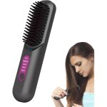 Brosse lissante portable pour voyage - outil sans fil usb rechargeable temp�rature r�glable avec fonction ...