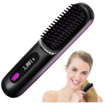 Brosse lissante sans fil, mini lisseur cheveux sans fil, brosse chauffante lissante, lisseur barbe homme ...