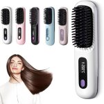Brosse lisseuse sans fil 2025, portable et rechargeable, design durable et respectueux des cheveux, id�ale ...