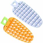 Brosse de nettoyage pour fruits et l�gumes 2pcs, brosse cr�ative flexible (orange + bleu)