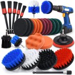 Brosse perceuse nettoyage rotative 28pcs pour voiture, jantes, baignoire, carrelage, cuisine, canap�, ...