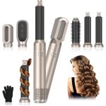 Brosse soufflante air styler set, seche cheveux 1000w, hair styler 3 temp�ratures, fer a boucler ions ...