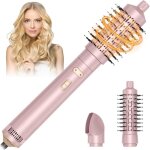 Brosse soufflante rotative, air styler 800w, seche cheveux ionique, brosse chauffante 3 en 1, fer a boucler ...