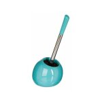 Brosse wc inox avec support en cramique - turquoise silumen