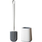 Brosse wc silicone - brosse toilette et supports, anti - goutte, antibactrienne, balayette wc ventile, ...