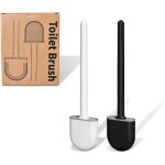 Brosse wc toilette silicone plate paquet de 2, balai wc et supports, brosse balayette wc suspendu, s�chage ...
