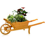 Melko - brouette en bois pour jardinires / fleurs, 129  45  43 cm, marron, pot de fleur pour jardinire ...