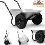 Gardebruk® brouette 2 roues 150 kg 100 l jante acier roue gonflable jardin jardinage chantier chariot ... Gardebruk® brouette 2 roues 150 kg 100 l jante acier roue gonflable jardin jardinage chantier chariot ...