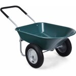 Brouette de jardin 2 roues pneus pneumatiques �35cm 75l charge max 100kg r�sistante en fer pour jardinage ...
