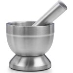 Broyeur de pilules - mortier en acier inoxydable de qualit alimentaire 304 et set de broyage de mdicaments ...