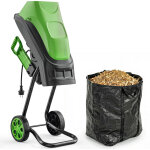 Broyeur de v�g�taux �lectrique - outsunny - sac de collecte 45l, 2 lames, poussoir, roues - polypropyl�ne ...