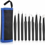 Brucelles durcies et tr�s �lastiques 1, 5 mm rogn�es ensemble de 9 pi�ces