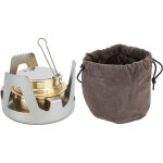 Bruleur � alcool portable pour camping, randonn�e et pique - nique - mini r�chaud argent�
