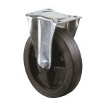 Bs roulettes roulette fixe en caoutchouc plein �lastique noir roulement � rouleaux � 100 mm 140 kg - ...