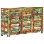 Buffet 110x30x65 cm bois massif de rcupration