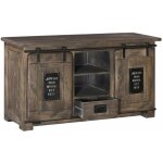 Massivmoebel24 - buffet 128x45 manguier laqu gris railway 202