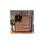 Argonauta - buffet haut 2 portes 120x40x139 cm chne et anthracite - sylon