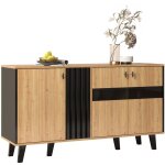 Buffet de 140 x 78, 5 x 41 cm, buffet design assorti en bois et noir avec espace de rangement, placard ...