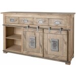 Massivmoebel24 - buffet 150x45 manguier laqu� blanchi railway 319
