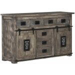 Massivmoebel24 - buffet 150x45 manguier laqu gris railway 219