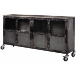 Buffet 180x40 manguier laqu gris heavy industry 115